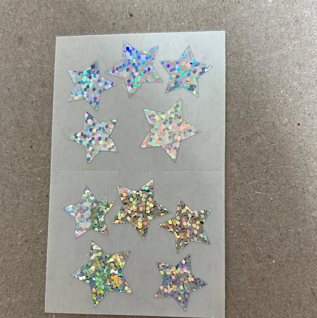 Mrs. Grossman’s Stickers Stars Silver Sparkly 1/2 Sheet