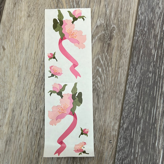 Mrs. Grossman’s Stickers Pink Flowers with Ribbons