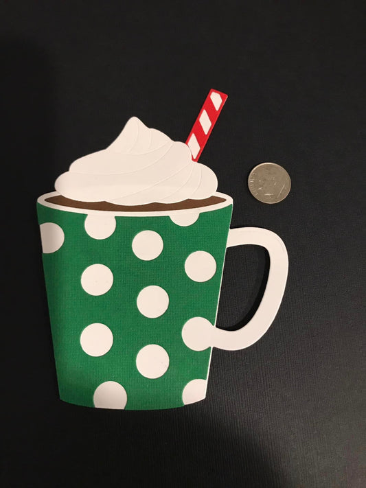 Green Mug with Hot Chocolate Die Cuts Winter