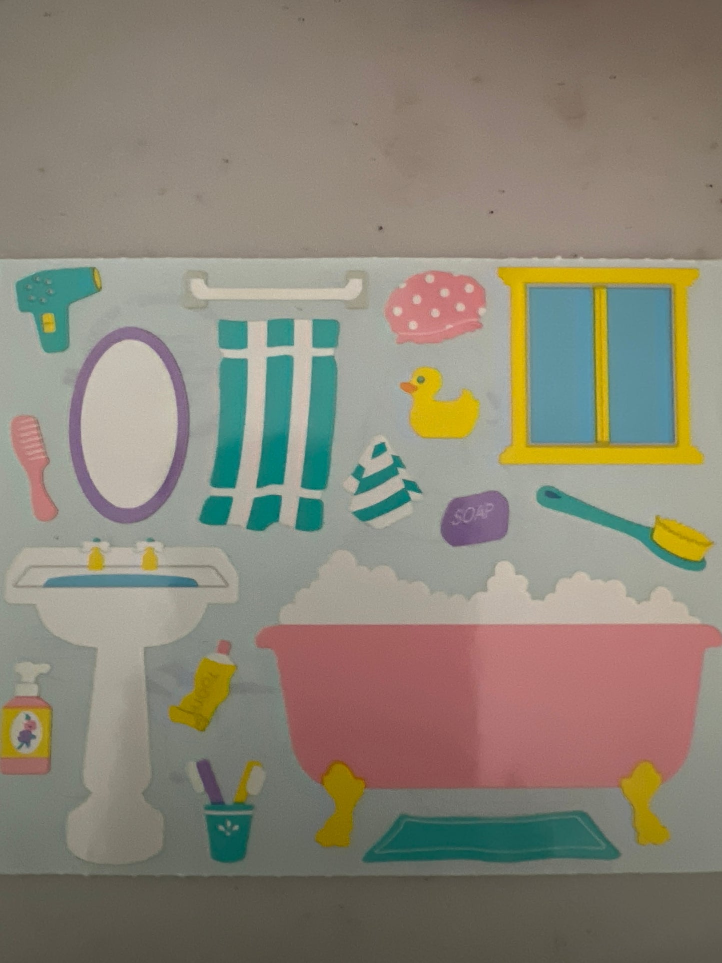 Mrs. Grossman’s Large Stickers Baby Bathtub 1/2 Sheet Pink
