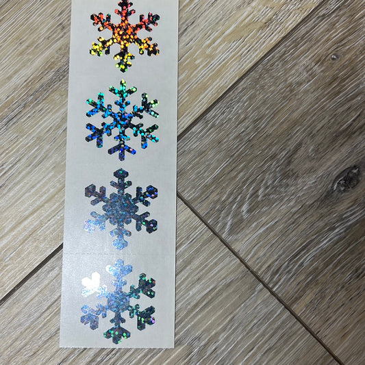 Mrs. Grossman’s Stickers Hologram Silver Snowflakes Winter