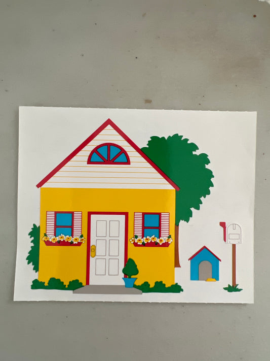 Mrs. Grossman’s Large Stickers Yellow House 1/2 Sheet New