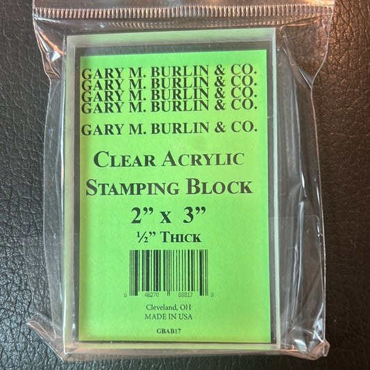 Clear Acrylic Stamping Block 2”x3”