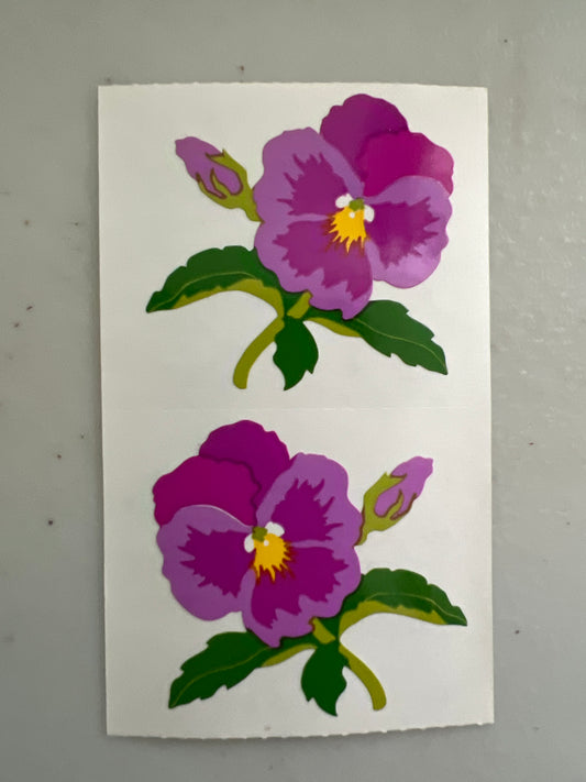 Mrs. Grossman’s Stickers Flowers Purple Pansy 1/2 Sheet New