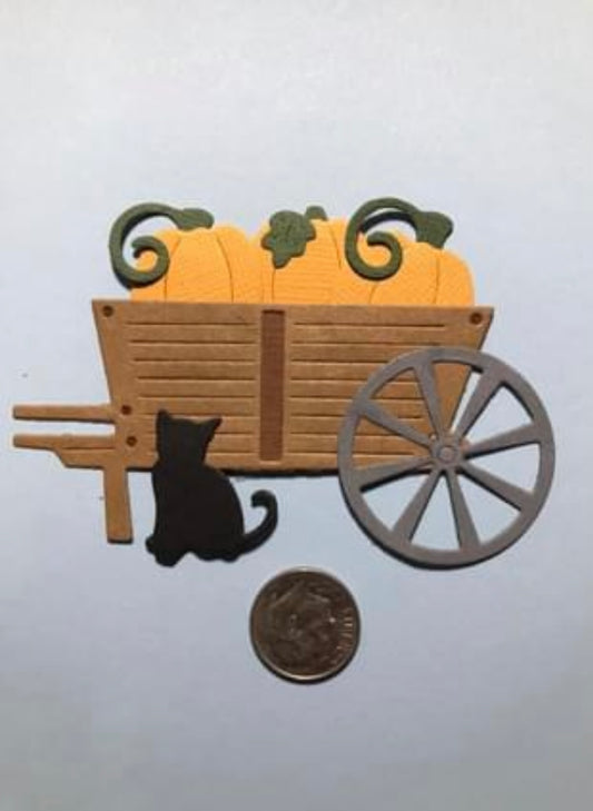 Pumpkins in a Cart Die Cuts Fall