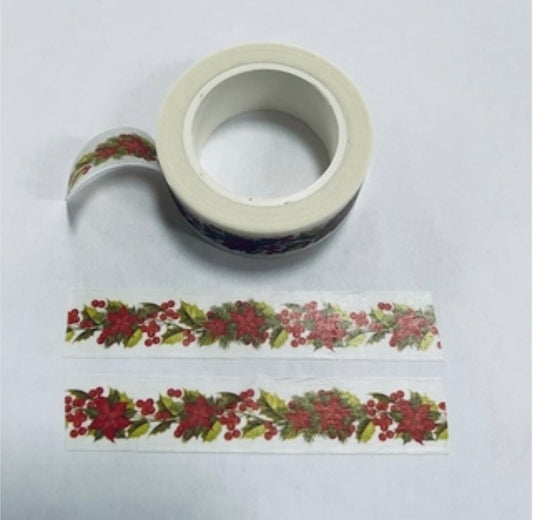 Christmas Poinsettias Washi Tape Embellishments