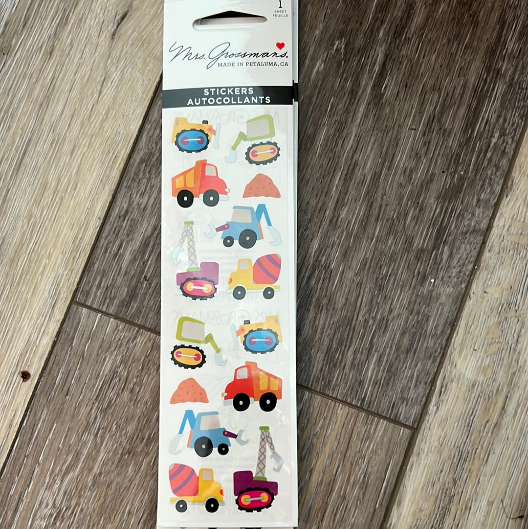 Mrs. Grossman’s Stickers Vehicles Chubby Construction