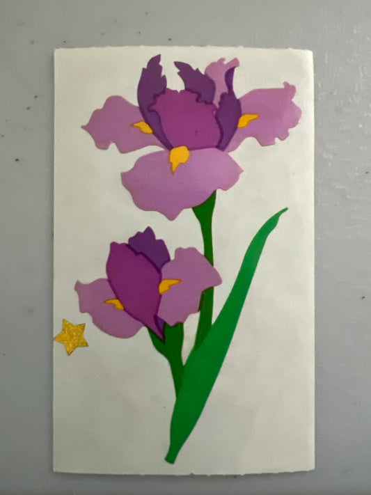Mrs. Grossman’s Stickers Flowers Purple Iris 1/2 Sheet New