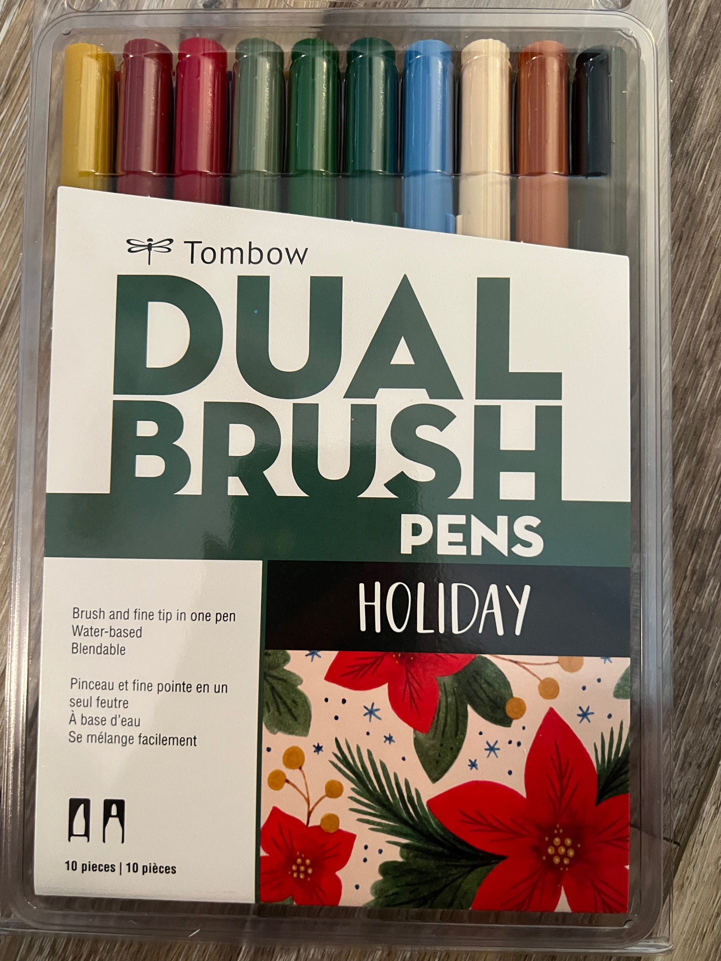 Tombow Dual Brush Markers Holiday Pallette Set of 10 Christmas