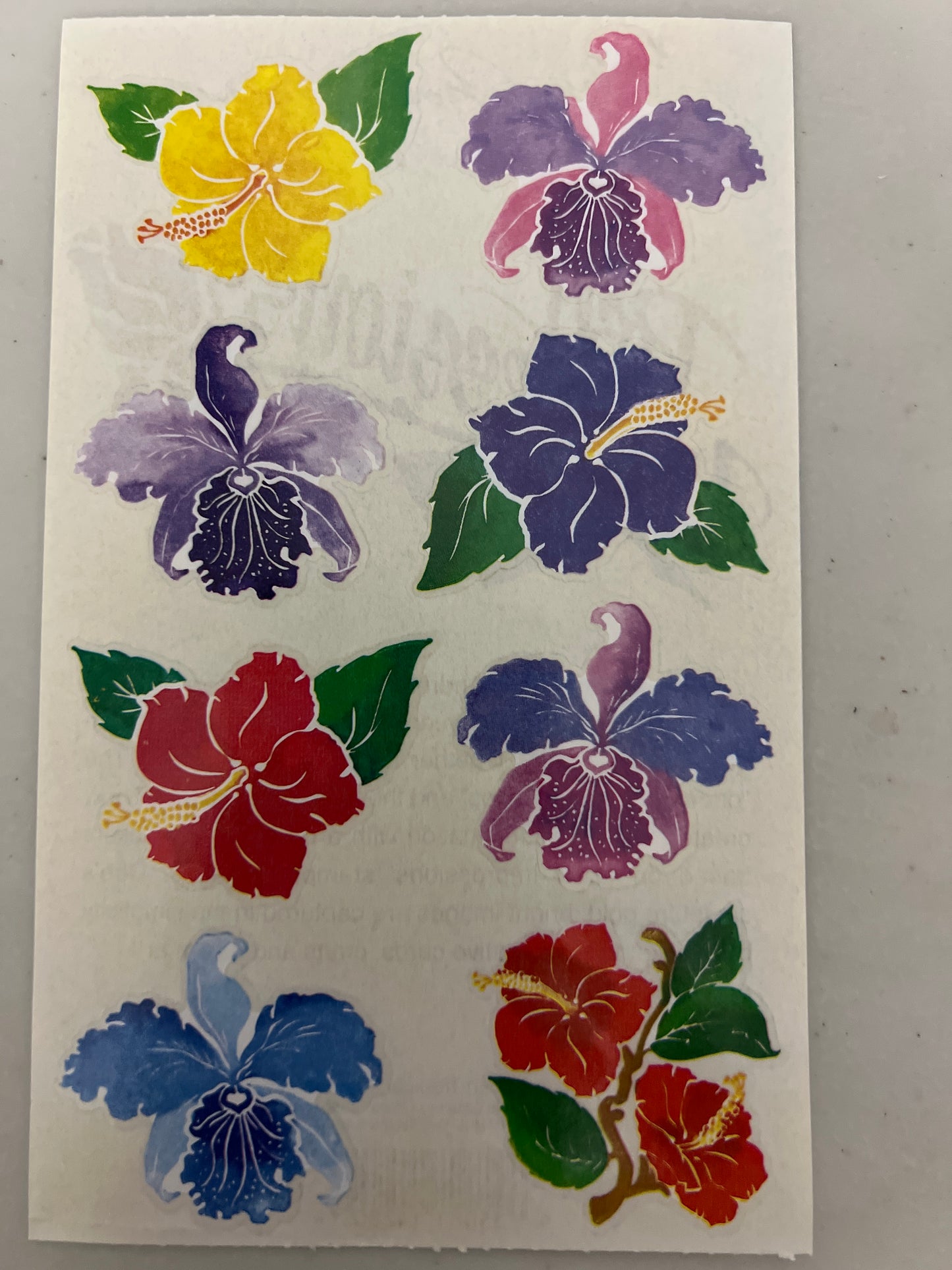 Mrs. Grossman’s Large Stickers Posh Tropical Flowers New