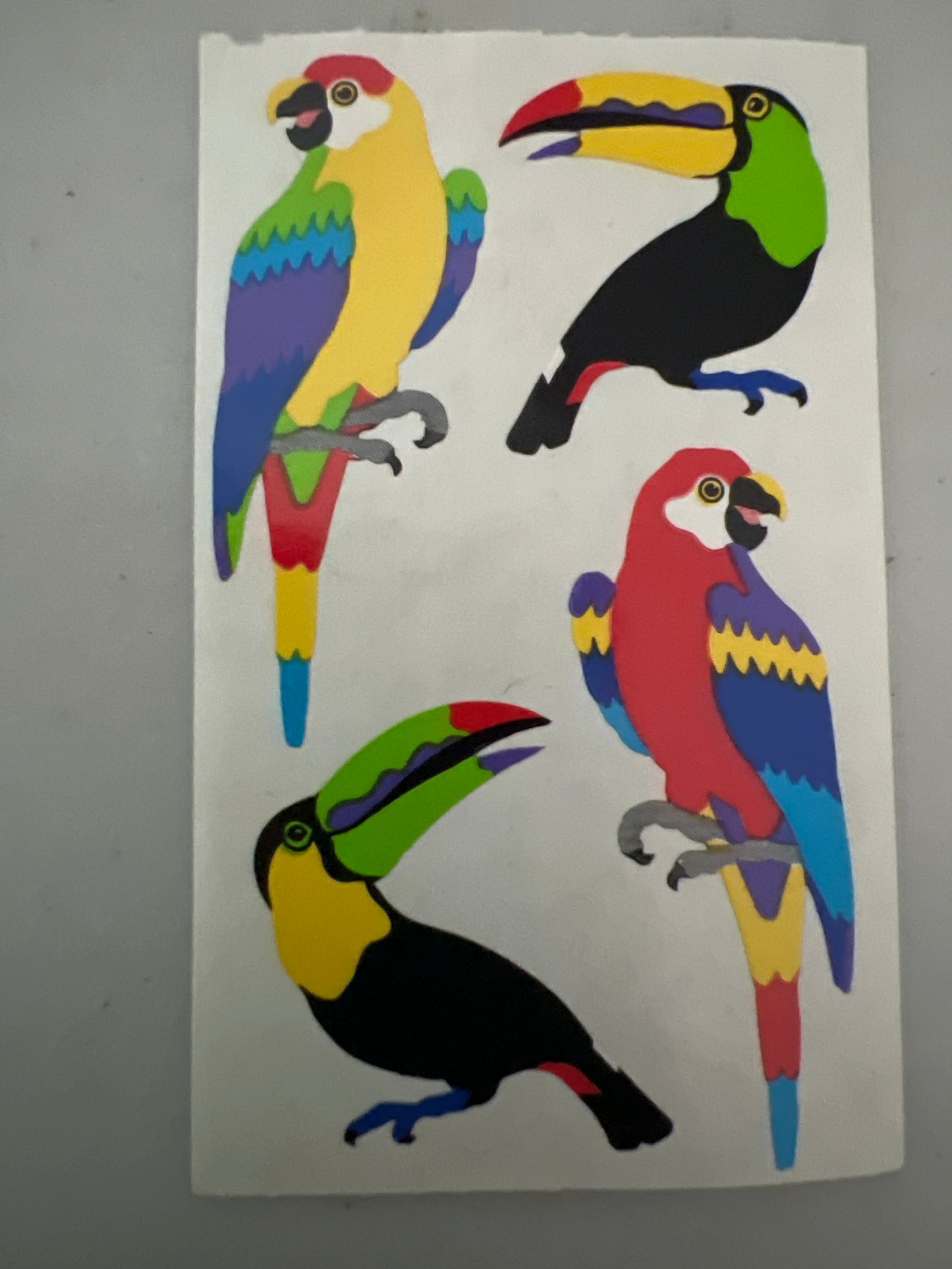 Mrs. Grossman’s Stickers Birds Parrots 1/2 Sheet New