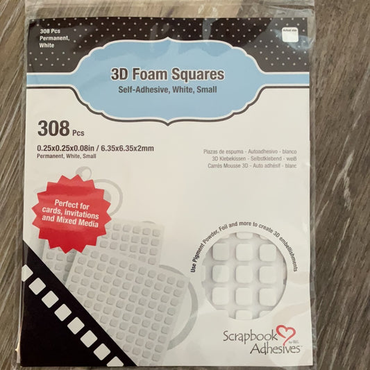3D Foam Squares 1/4 inch 308 pcs Adhesive