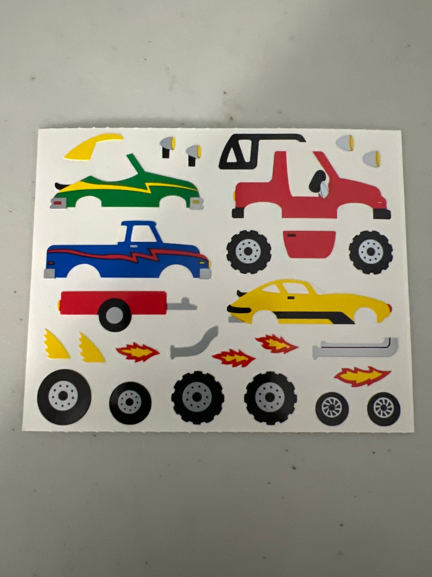Mrs. Grossman’s Large Stickers Vehicle Race Car New 1/2 Sheet