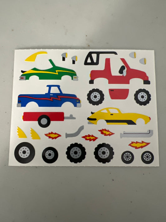 Mrs. Grossman’s Large Stickers Vehicle Race Car New 1/2 Sheet