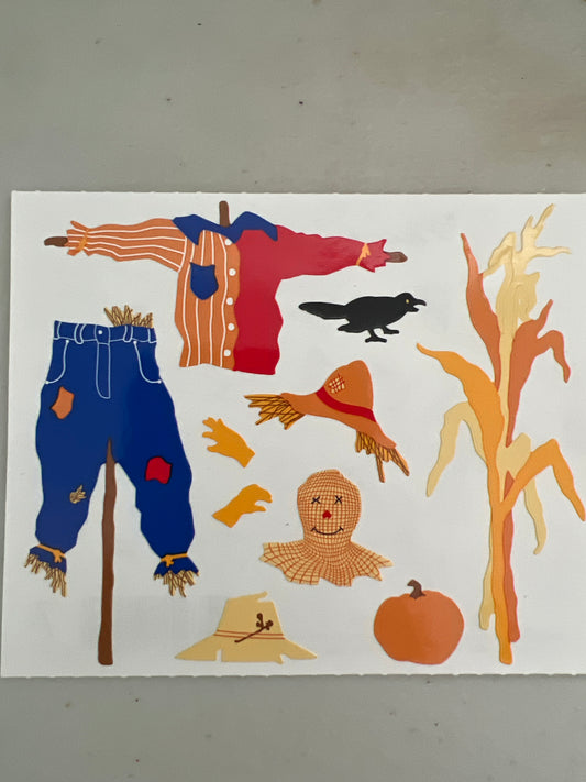 Mrs. Grossman’s Large Stickers Build a Scarecrow 1/2 Sheet New