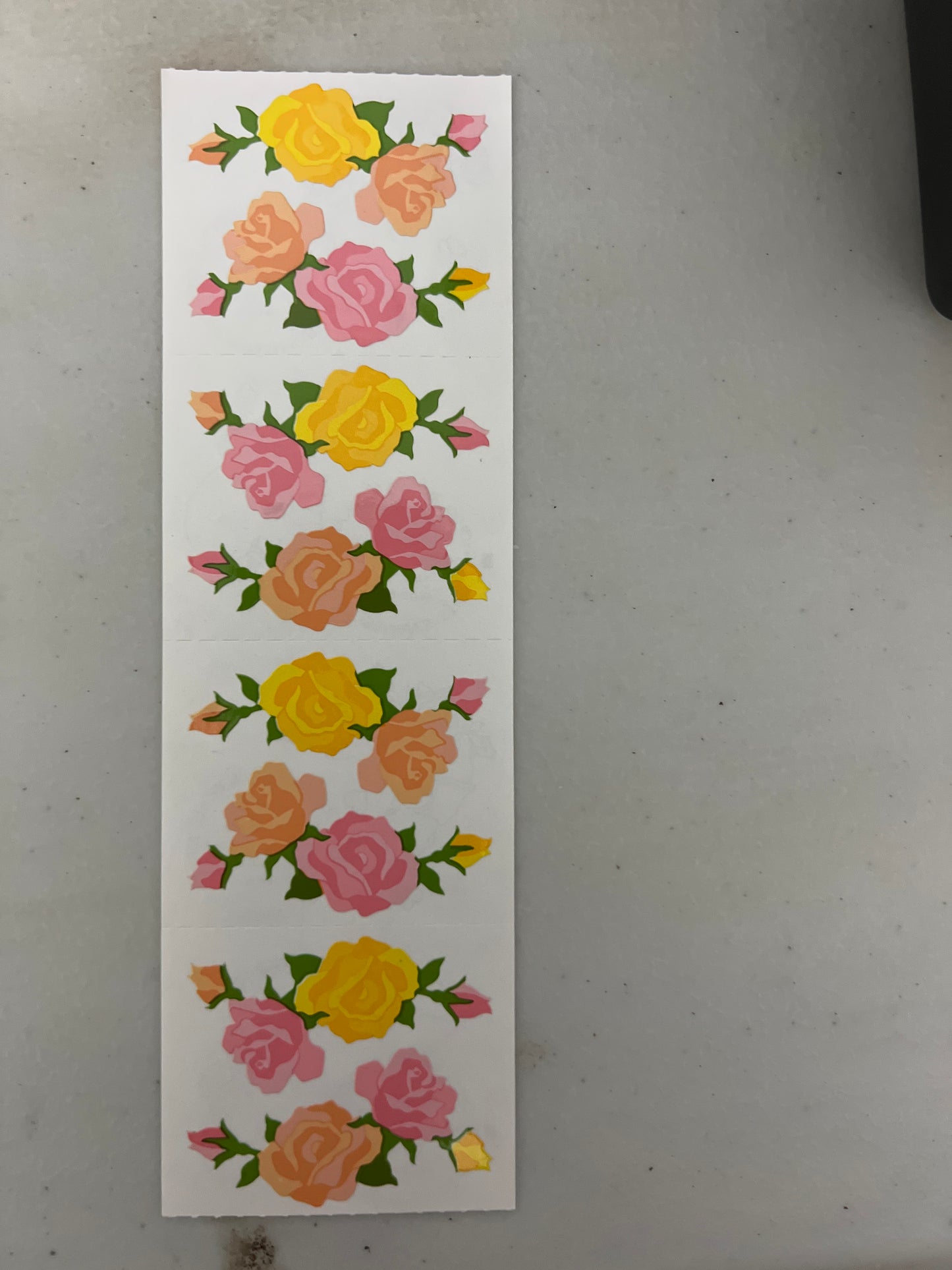 Mrs. Grossman’s Stickers Yellow, Pink, Orange Roses Flower