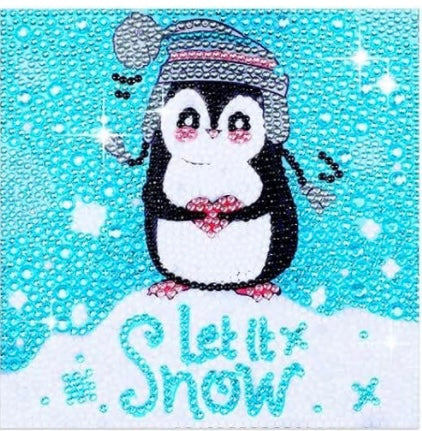 Diamond Painting Kits Penguin Let It Snow Winter Easy
