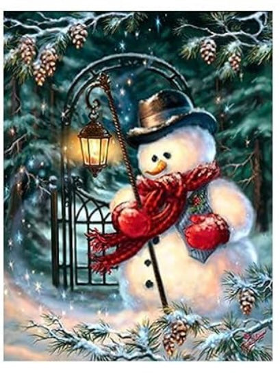 Diamond Painting Kits Snowman With Lantern W1298