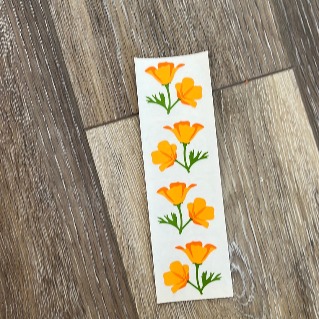 Mrs. Grossman’s Stickers Flowers Orange Poppies
