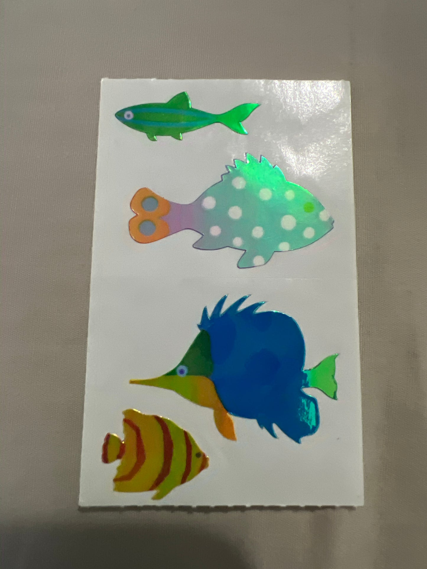 Mrs. Grossman’s Stickers Sea Animals fish iridescent 1/2 sheet new