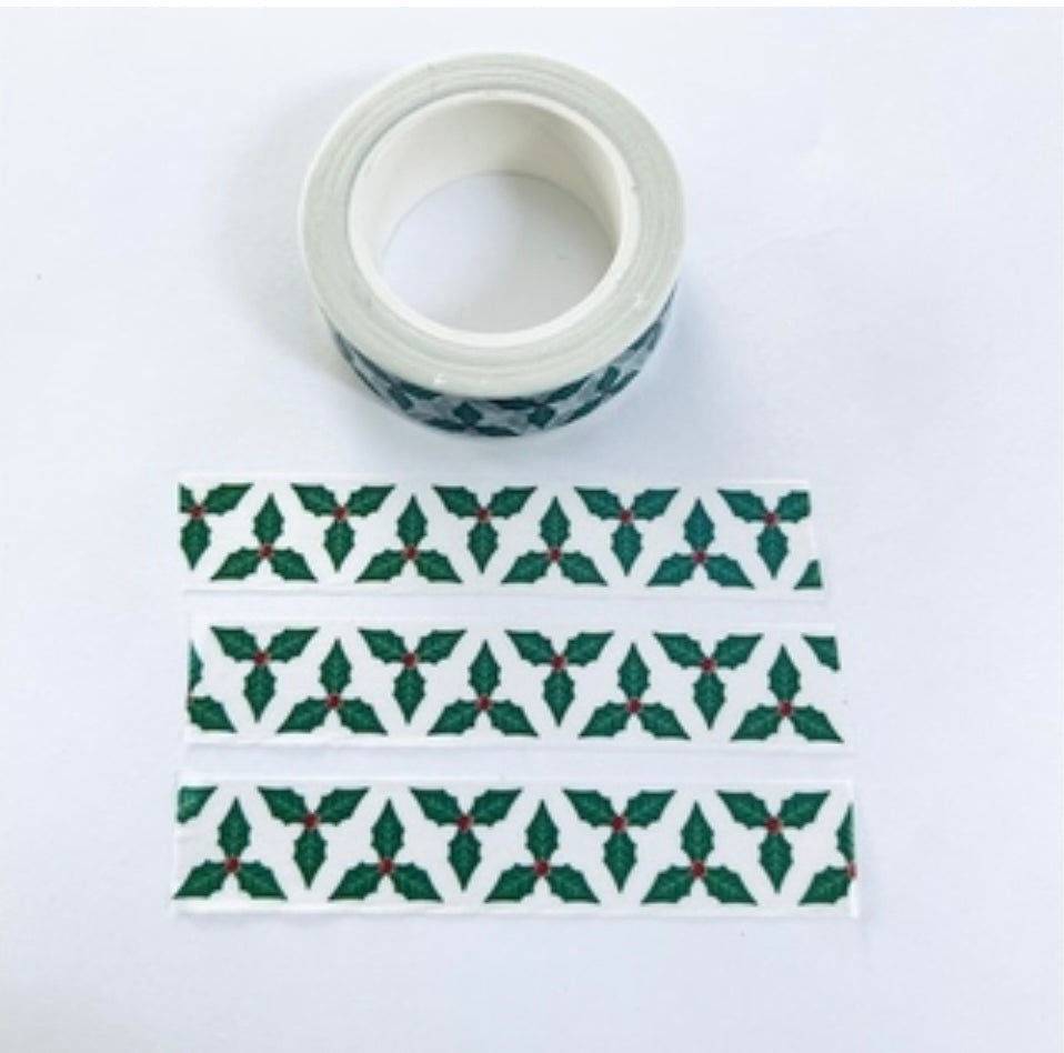 Christmas Holly Washi Tape Embellishments