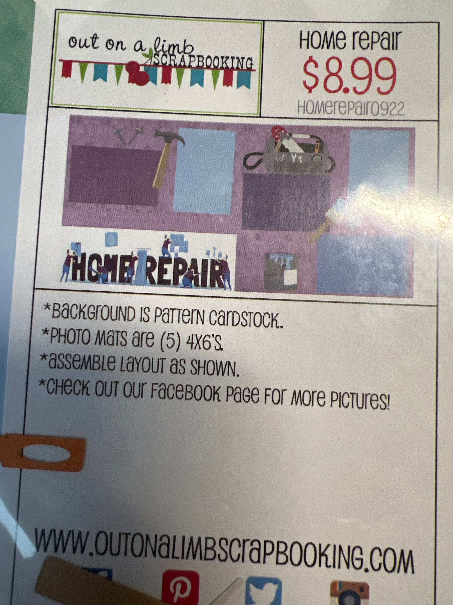 X Out on a Limb Scrapbook Kit Home Repair New