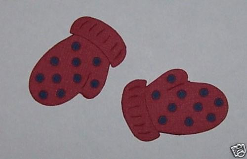 Polka Dot Mittens Die Cuts Paper Pieces Winter