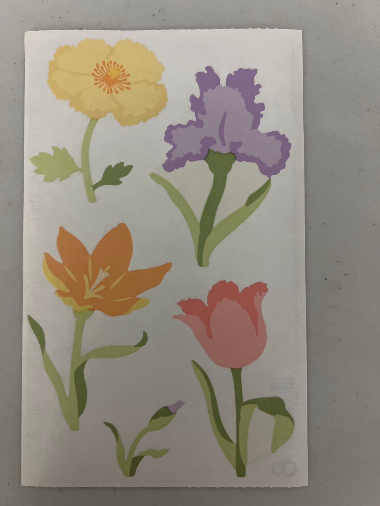 Mrs. Grossman’s Large Stickers Vellum Garden Flowers New