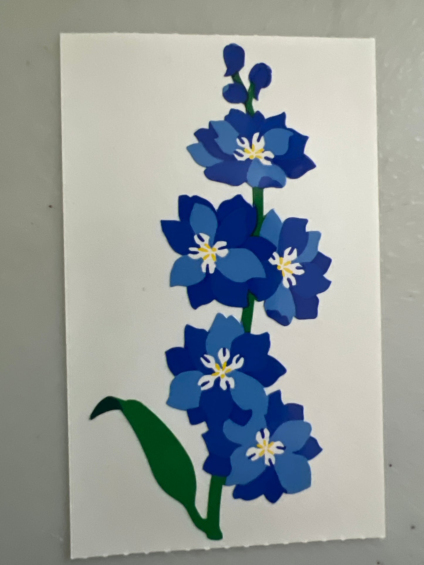 Mrs. Grossman’s Stickers Flowers Blue Delphinium 1/2 Sheet New