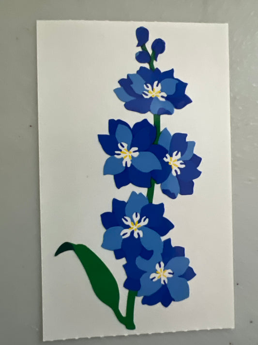 Mrs. Grossman’s Stickers Flowers Blue Delphinium 1/2 Sheet New