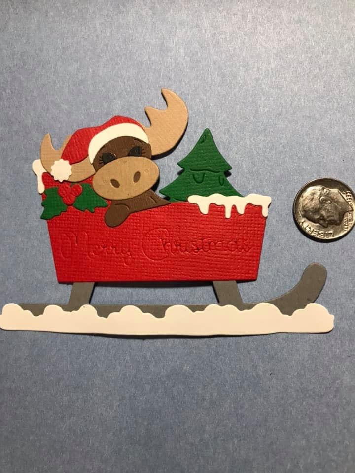 Moose Sleigh Die Cuts Paper Pieces Christmas Winter