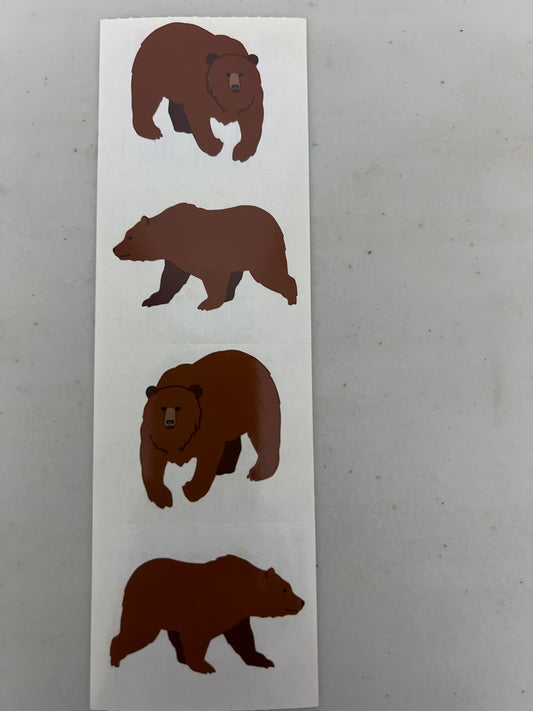 Mrs. Grossman’s Stickers Animals Grizzly Bear New