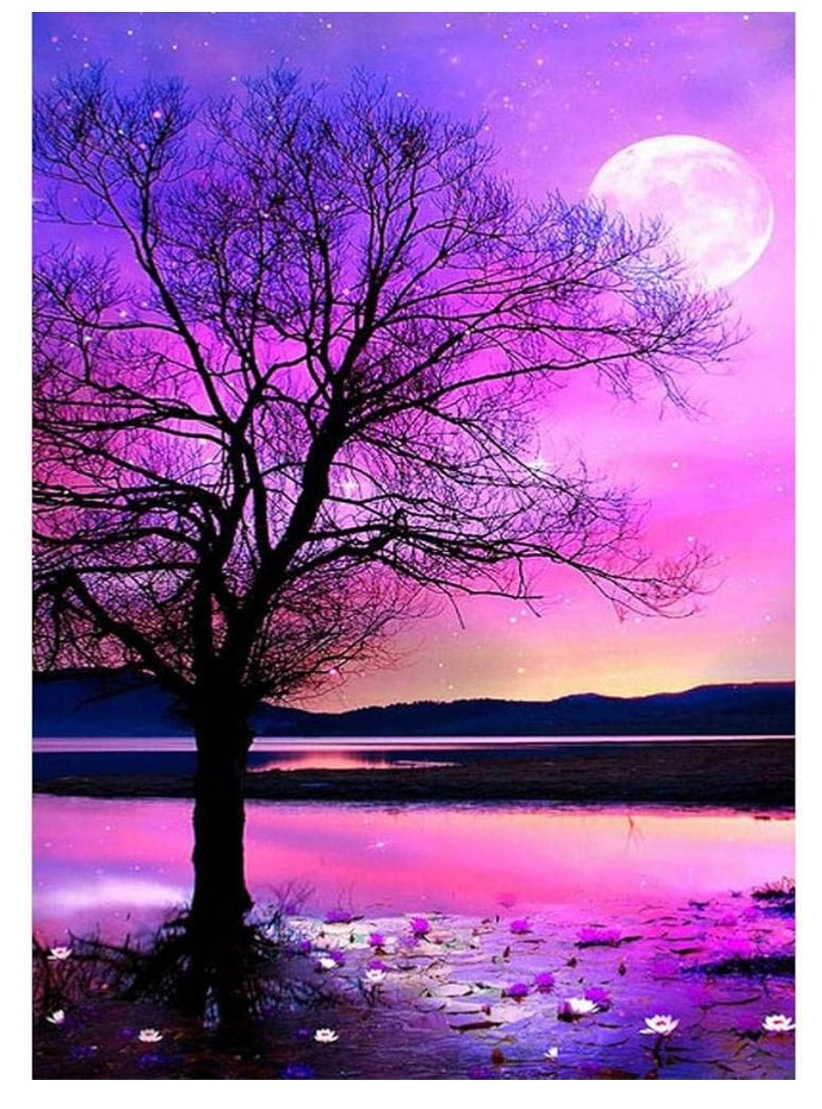 Diamond Painting Kits Tree Purple Sky W300