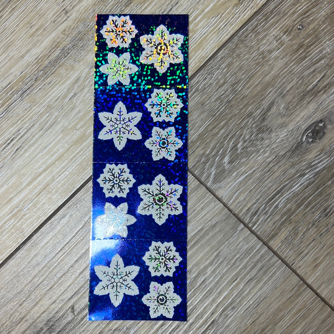 Mrs. Grossman’s Stickers Winter Hologram White Snowflakes