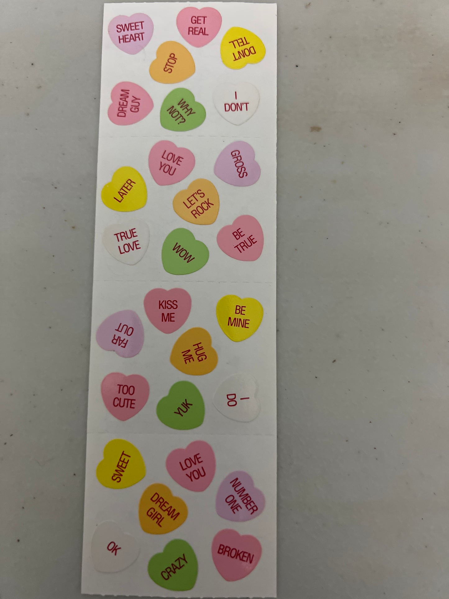 Mrs. Grossman’s Stickers Hearts Conversation New Valentine’s