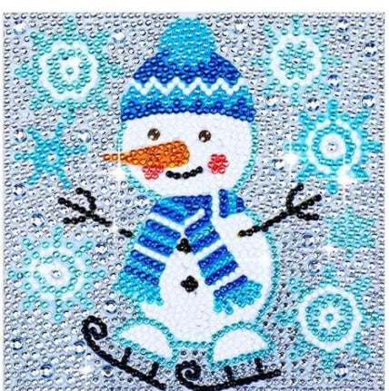 Diamond Painting Kits Snowman on Skates Winter Easy