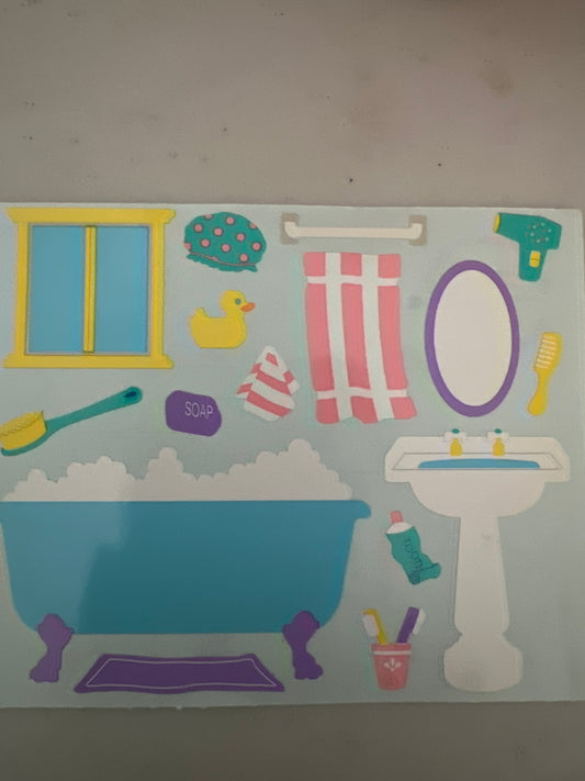 Mrs. Grossman’s Large Stickers Baby Bathtub 1/2 Sheet Blue new