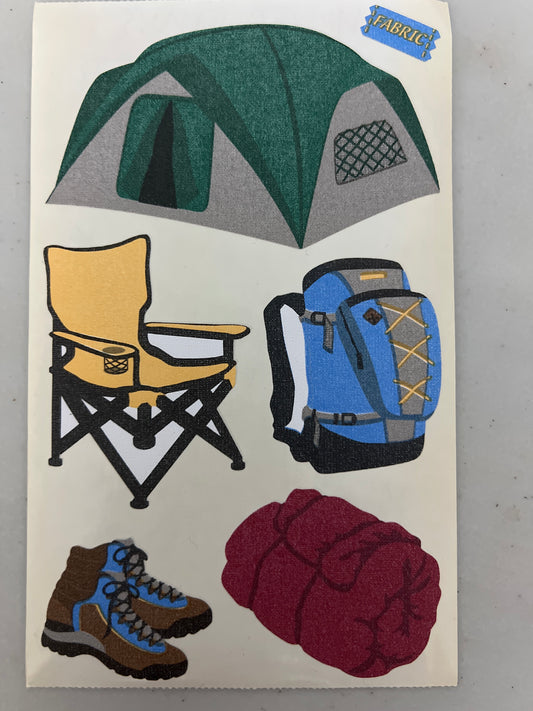 Mrs. Grossman’s Large Stickers Fabric Camping New