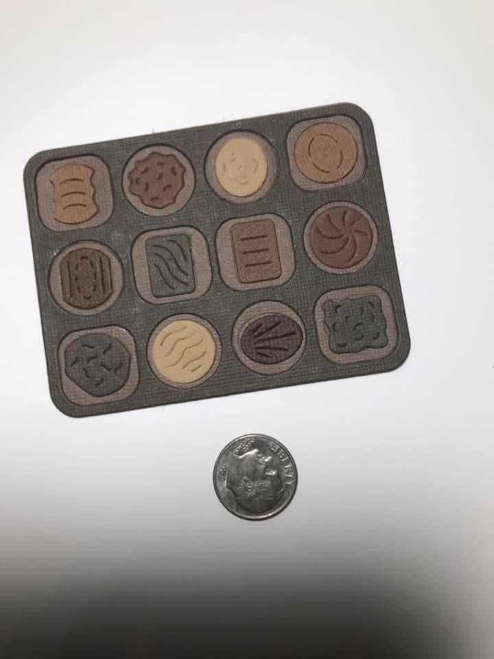 Tray of Chocolates Die Cuts Paper Pieces Valentine’s