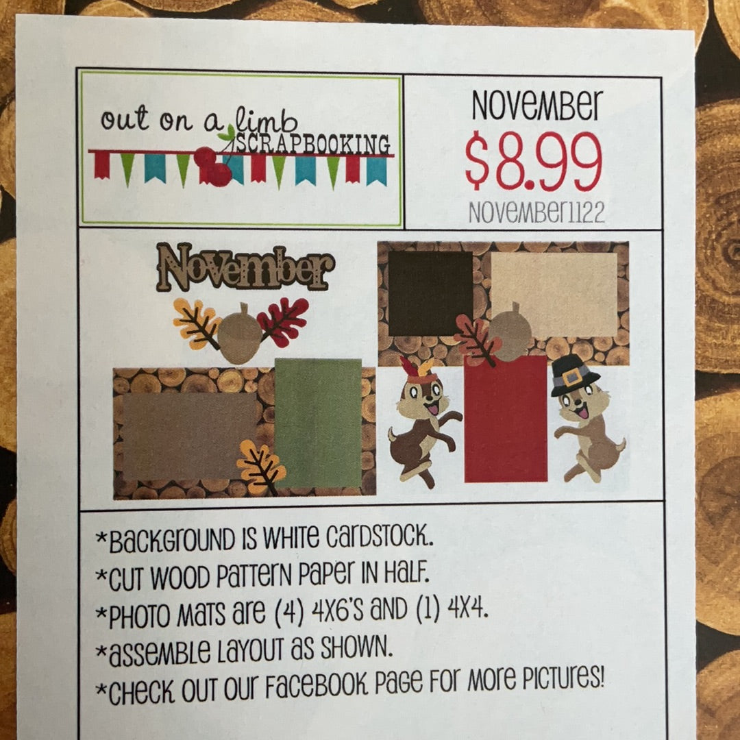 Out on a Limb Scrapbook Kit November Fall