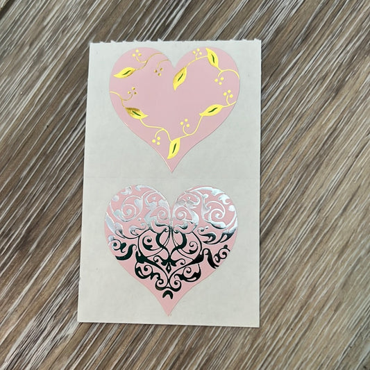 Mrs. Grossman’s Stickers Pink Filigree Hearts 1/2 Sheet