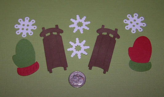 Sleds and Snowflakes Die Cuts Winter