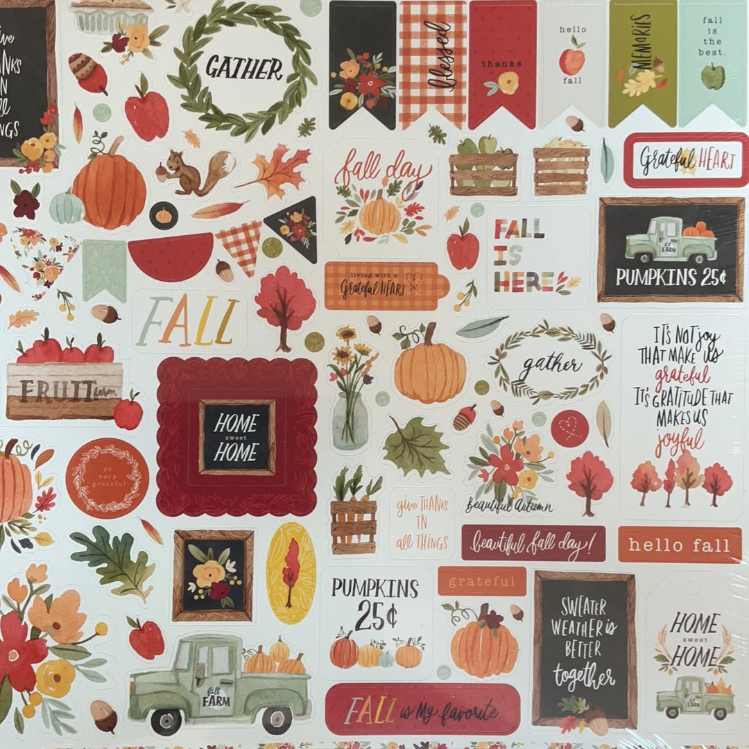 Echo Park Element Stickers Hello Autumn CBHEA122014 Fall