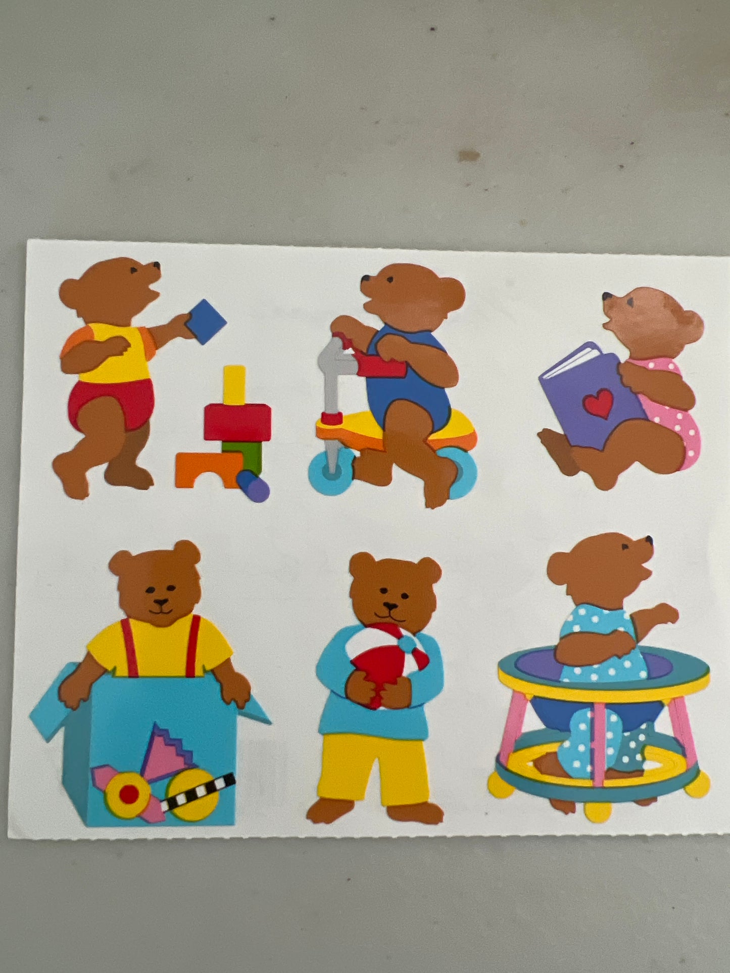 Mrs. Grossman’s Large Stickers Baby Bears 1/2 Sheet New