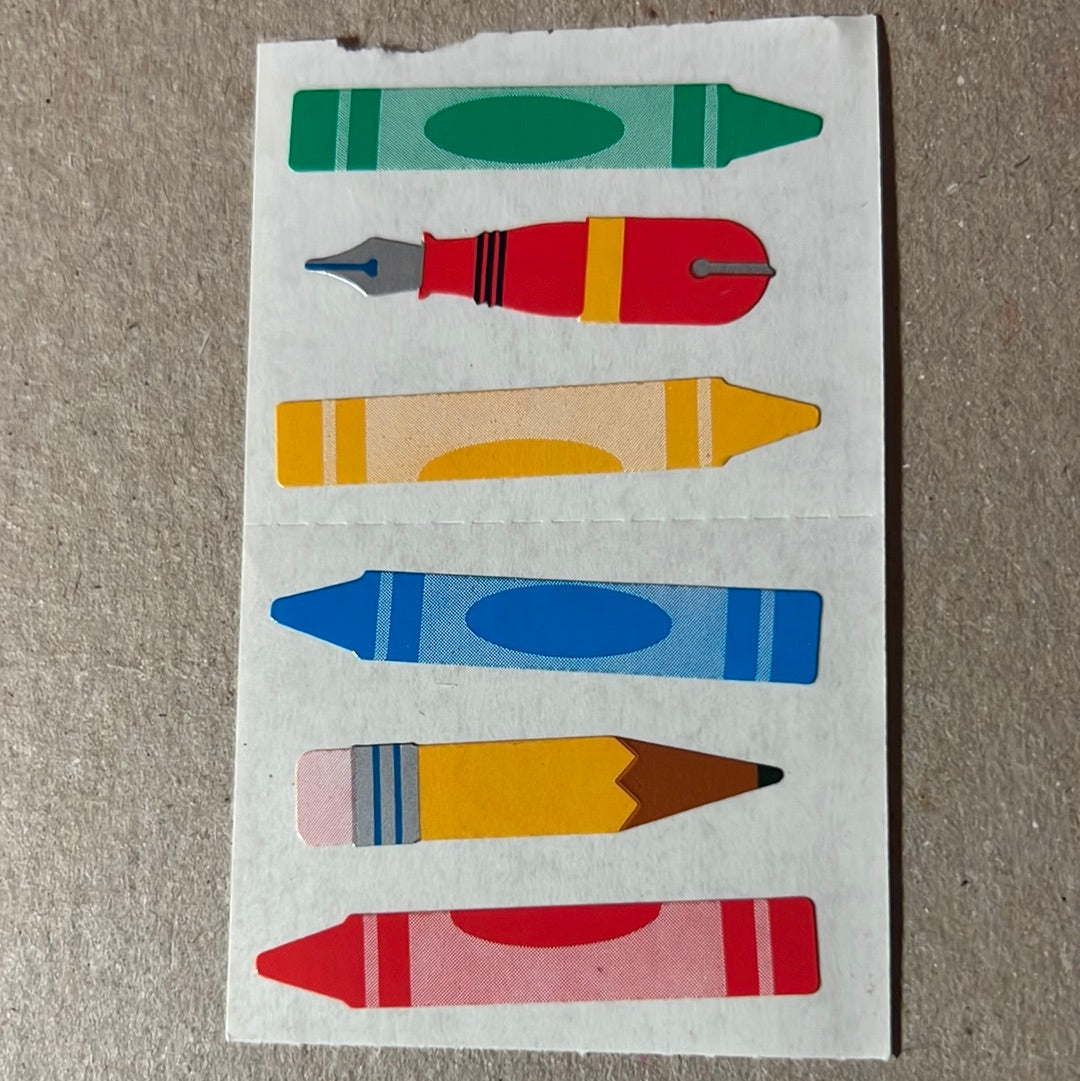Mrs. Grossman’s Stickers School Crayons 1/2 Sheet