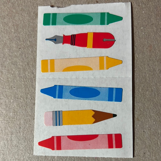 Mrs. Grossman’s Stickers School Crayons 1/2 Sheet