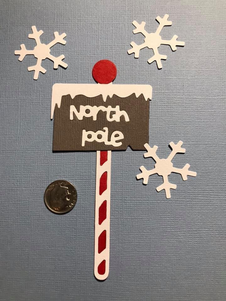 North Pole Die Cuts Paper Pieces Christmas Winter
