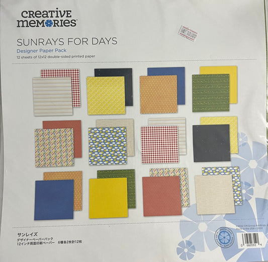 Creative Memories Sunrays For Days Paper Pack