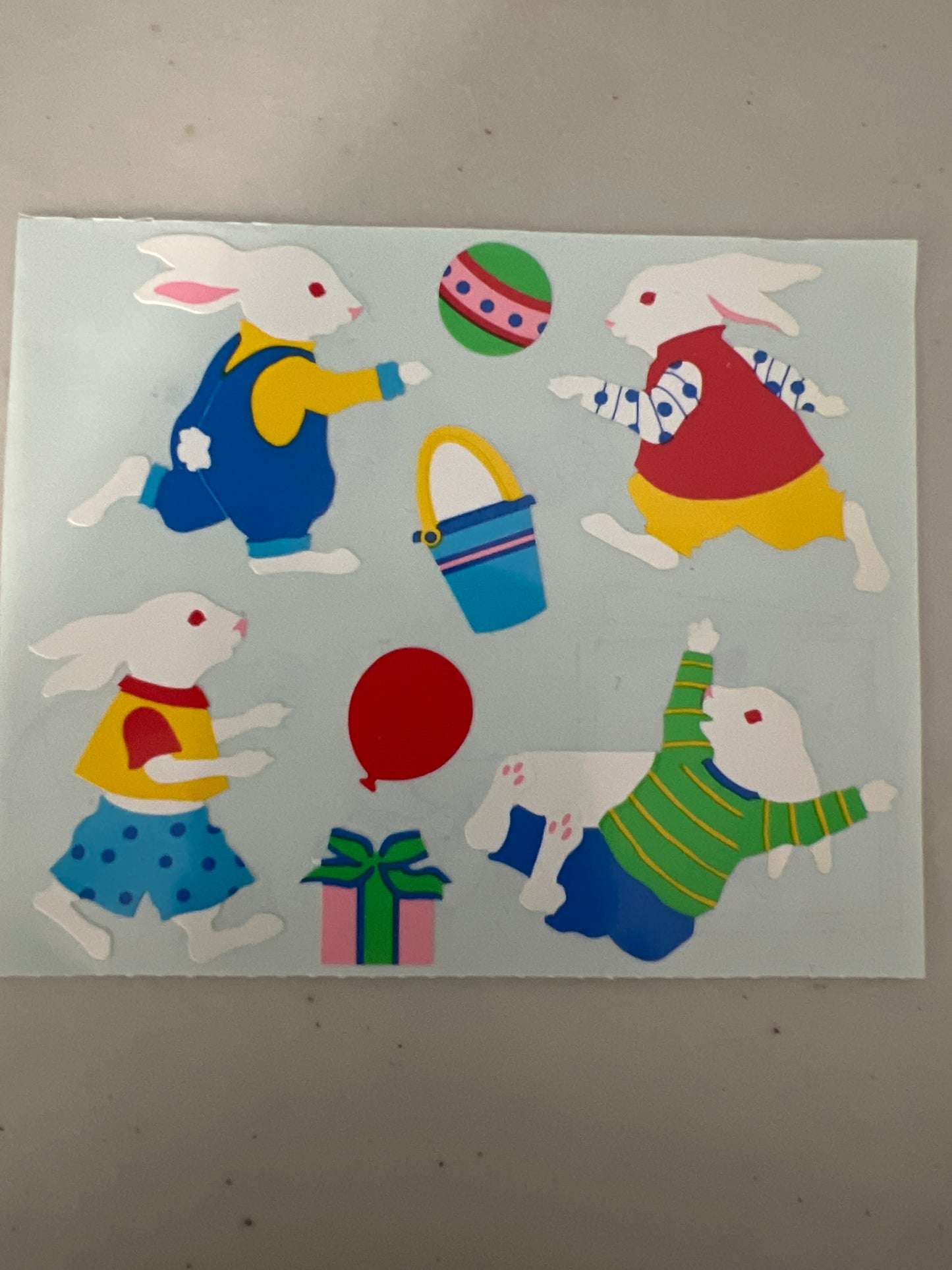 Mrs. Grossman’s Large Stickers Birthday Bunnies New 1/2 Sheet