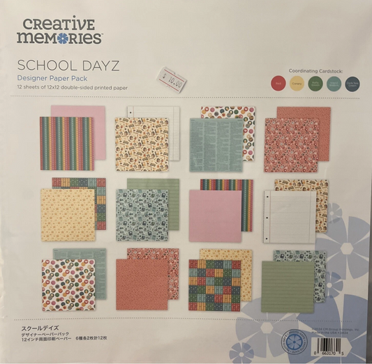 Creative Memories School Dayz Paper Pack New